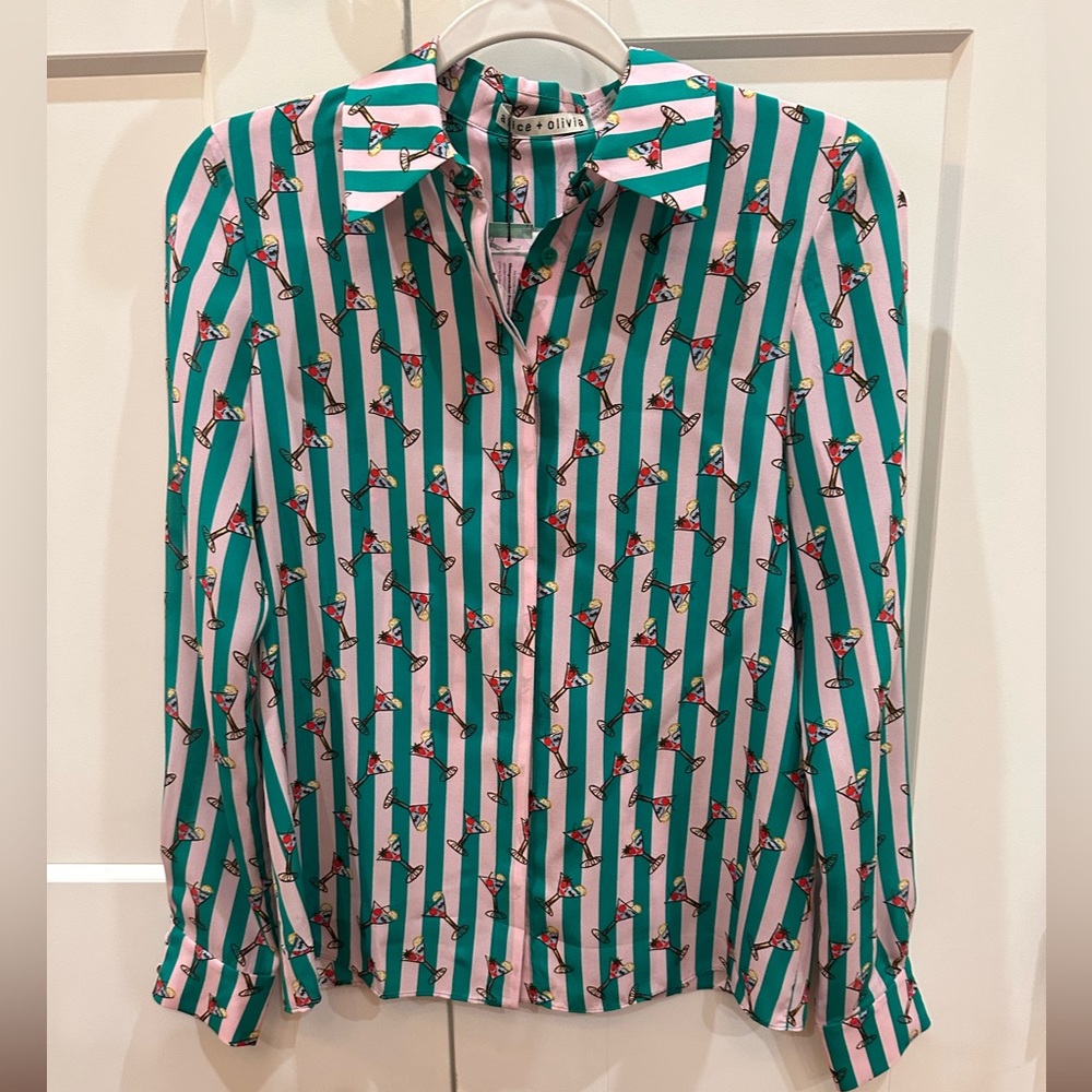 Alice and olivia martini top  XS